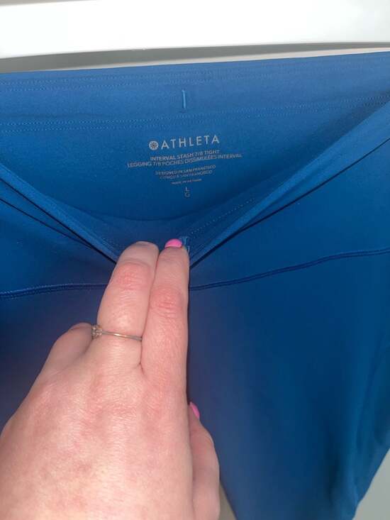 Athleta Interval Stash High Rise 7/8 Tight Leggings in Dark Lapis Blue - Picture 2 of 3